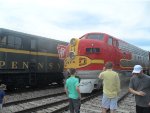ATSF 49 (Actually Canadian National), next to Pennsylvania Railroad Engine
