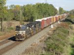 NS 9553 leads general freight 11G west on Track 2